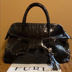 Furla Croc Embossed Tote